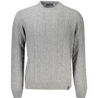 Herren grauer Zopfmuster Pullover