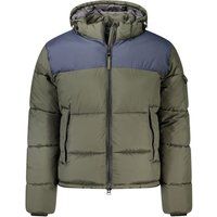 Colorblock-Pufferjacke mit Kapuze