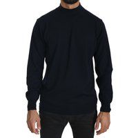 Marineblauer Kaschmirpullover mit Stehkragen