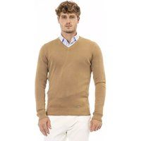 V-Ausschnitt Strickpullover Kamel