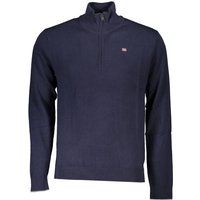 Herren Marineblauer Strickpullover mit halbem Reißverschluss
