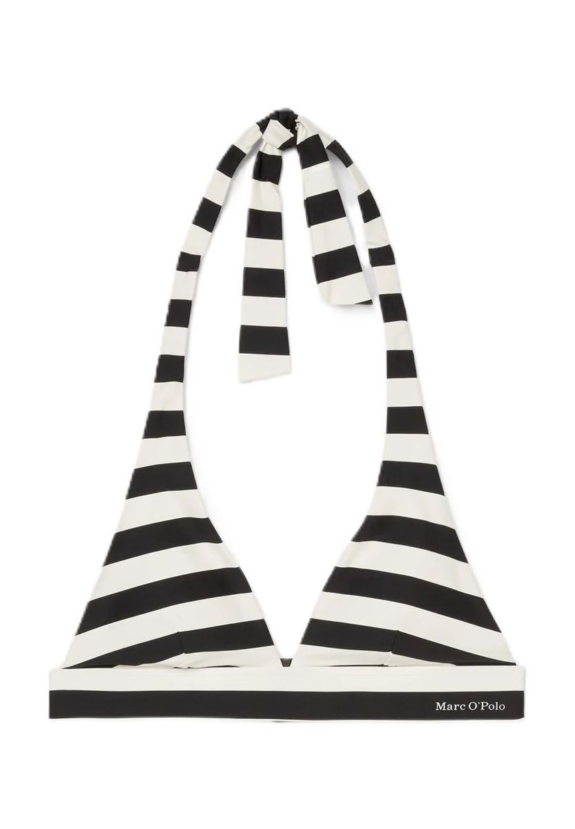 Gestreiftes Neckholder Triangel Bikini Top