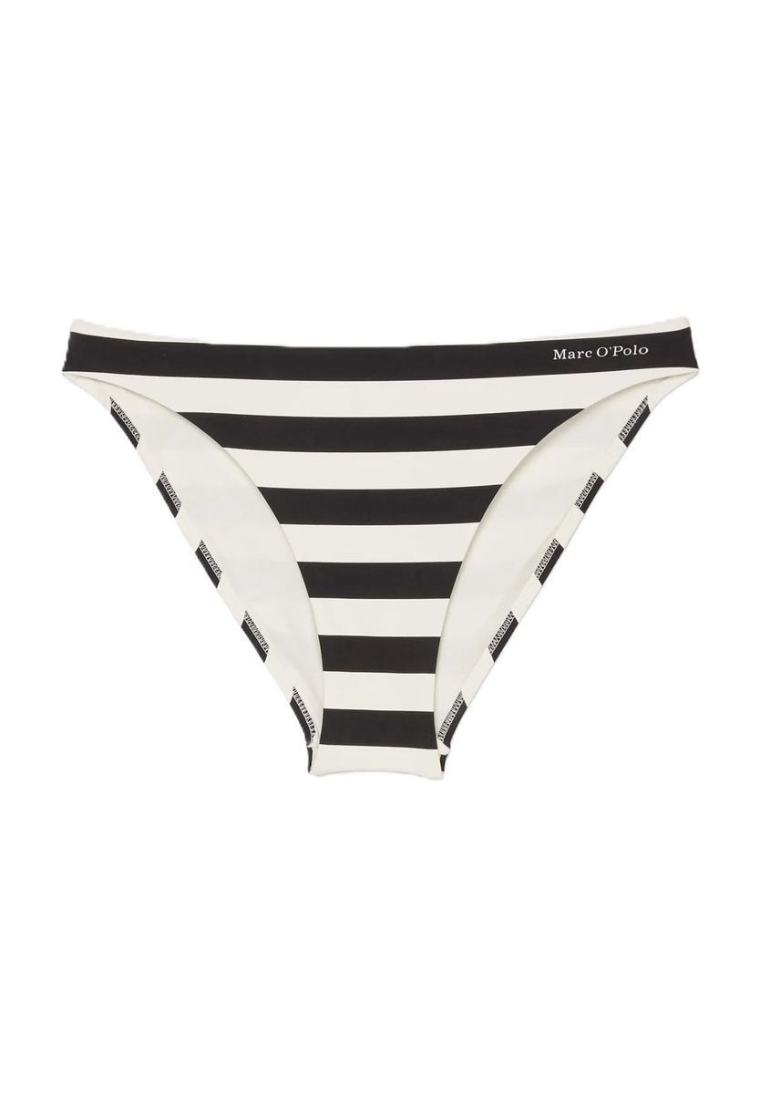 Gestreifte Bikinihose mit Logo-Detail
