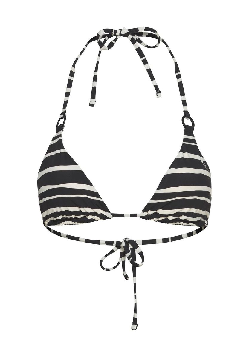 Gestreiftes Triangel-Bikini-Top mit Schnüren