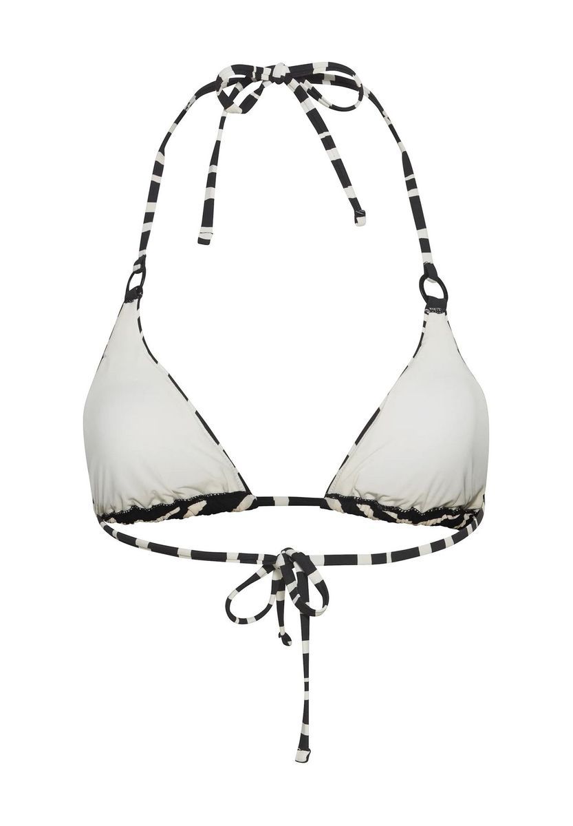 Gestreiftes Triangel-Bikini-Top mit Schnüren
