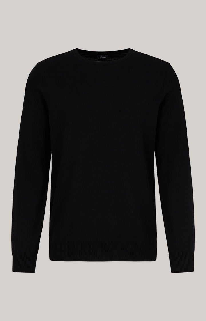 JOOP! Denny Schwarzer Merinowollpullover Rundhalsausschnitt Klassische Passform