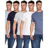 Duck and Cover - "Errington" T-Shirt für Herren (5er-Pack) (Hellblau/Schwarz/Grau meliert/Weiß/Marineblau)