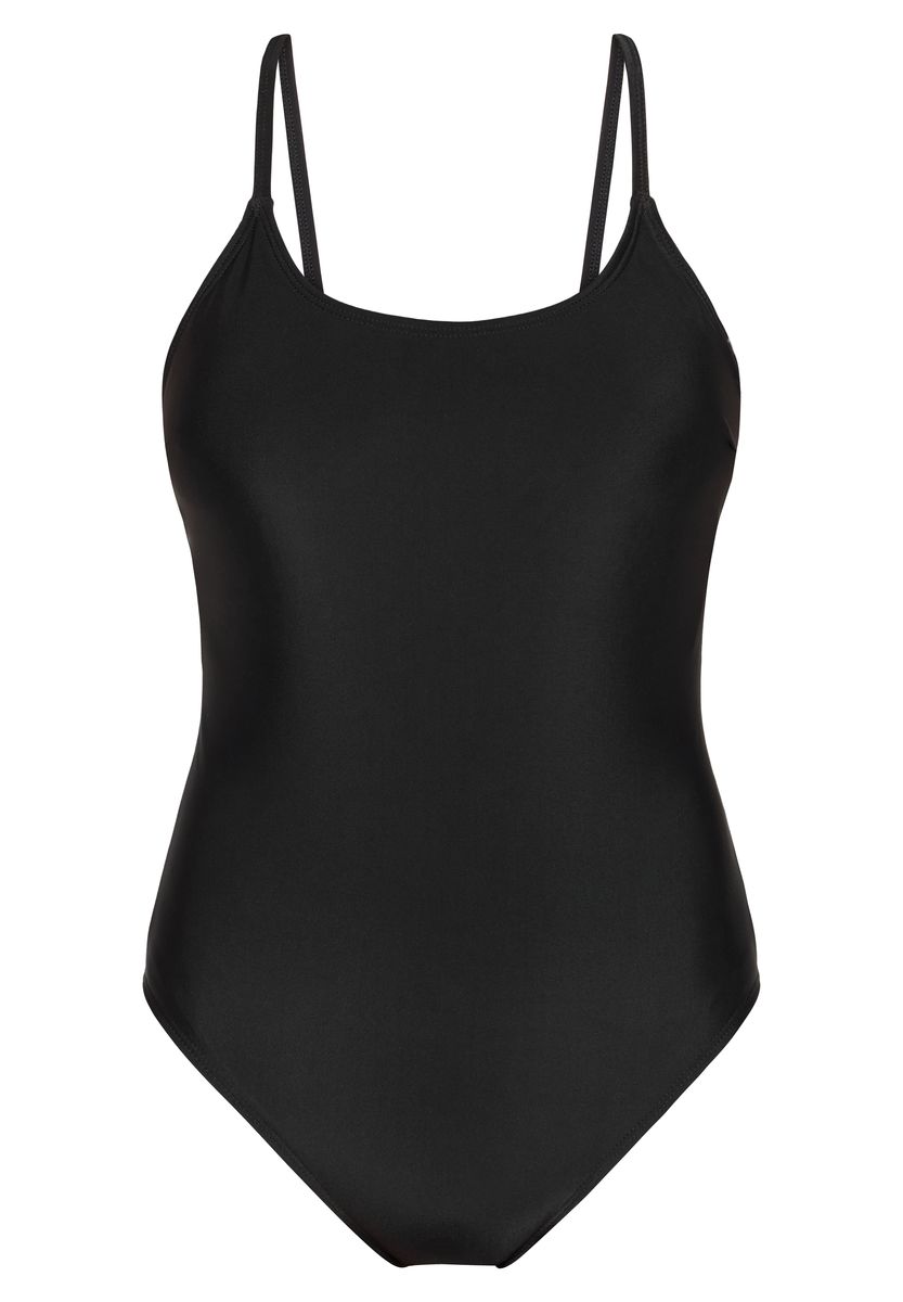 MANGUUN Badeanzug Solid Basic Fabric Belle, Kreuzträger, für Damen, schwarz, 36 B