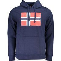 Marineblauer Hoodie mit norwegischem Flaggenprint