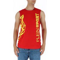 Rotes ärmelloses Tanktop mit Grafik