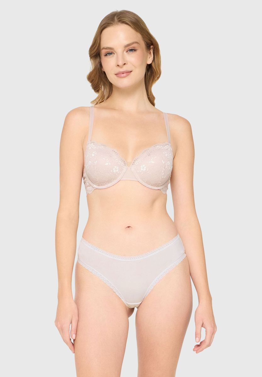 BH mit gepolstertem Bügel und Blumenspitze