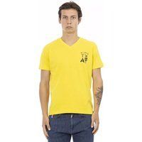 Lässiges V-Ausschnitt Grafik T-Shirt
