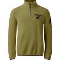 Olive Fleece Pullover mit Reißverschluss