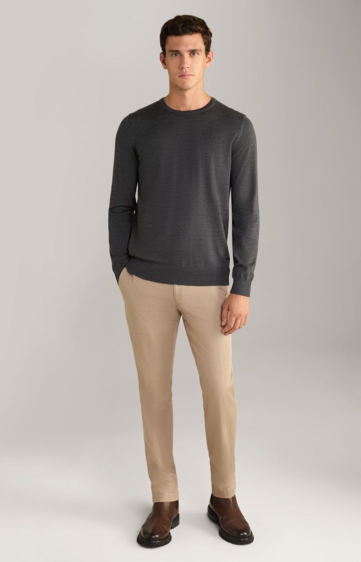 Joop! Denny Anthrazit Merinowolle Rundhals Pullover