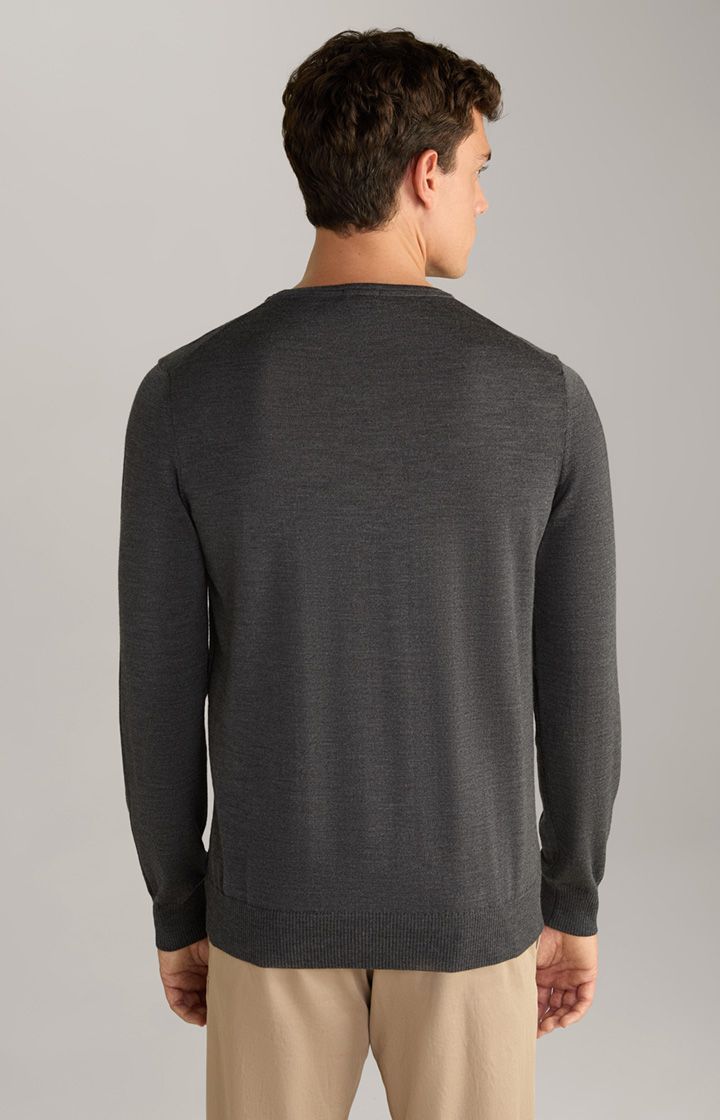 Joop! Denny Anthrazit Merinowolle Rundhals Pullover