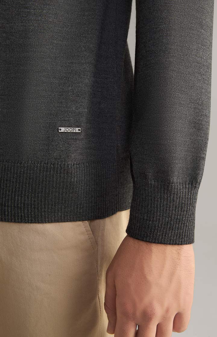 Joop! Denny Anthrazit Merinowolle Rundhals Pullover