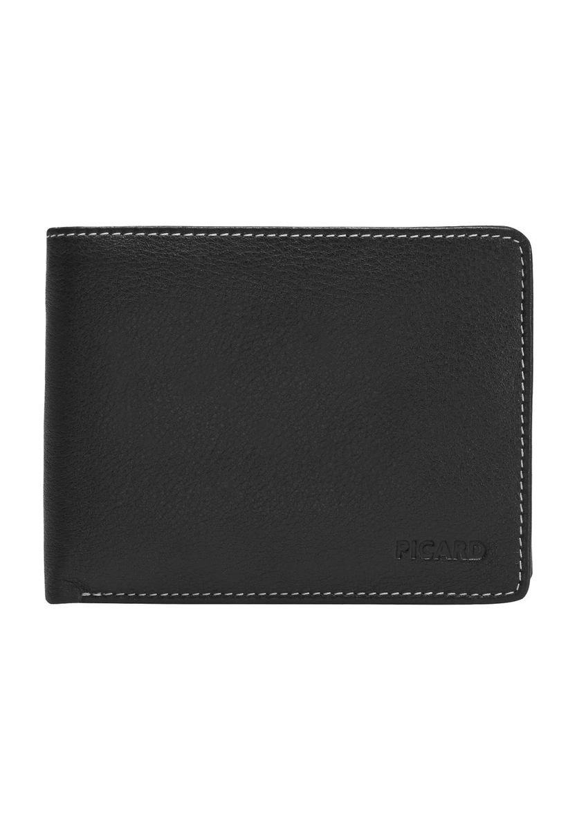 PICARD Geldbörse, Leder, Netzfach, uni, für Herren, schwarz