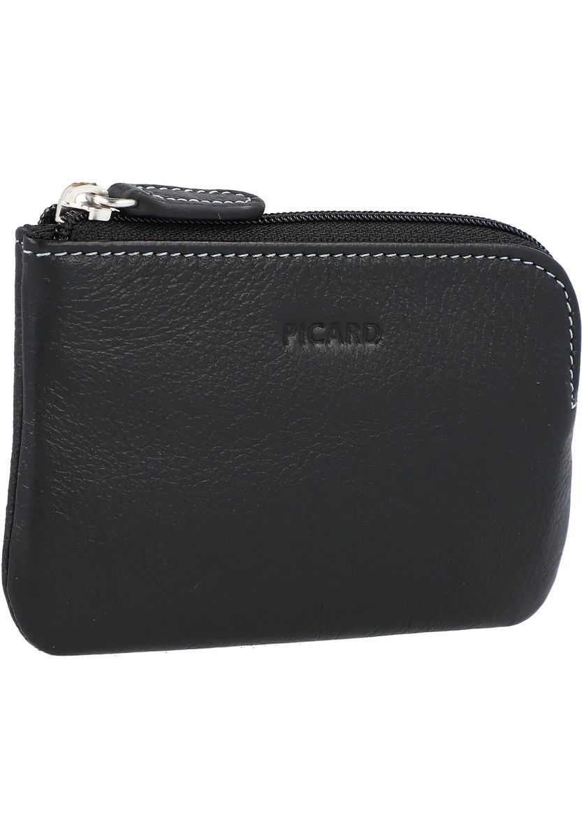 PICARD Schlüsseletui "Diego", Label-Prägung, Querformat, Leder, für Damen und Herren, schwarz