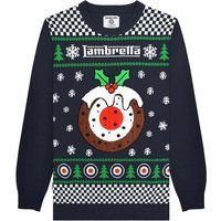 Weihnachtlicher Strickpullover mit Plum-Pudding-Motiv