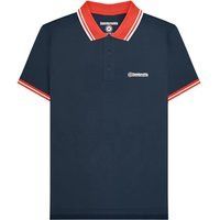 Lambretta Herren Polohemd mit kontrastierenden Kanten (Marineblau/Rot)