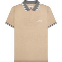 Lambretta Herren Polo-Shirt mit Kontrastkante (Stein/Eisen)
