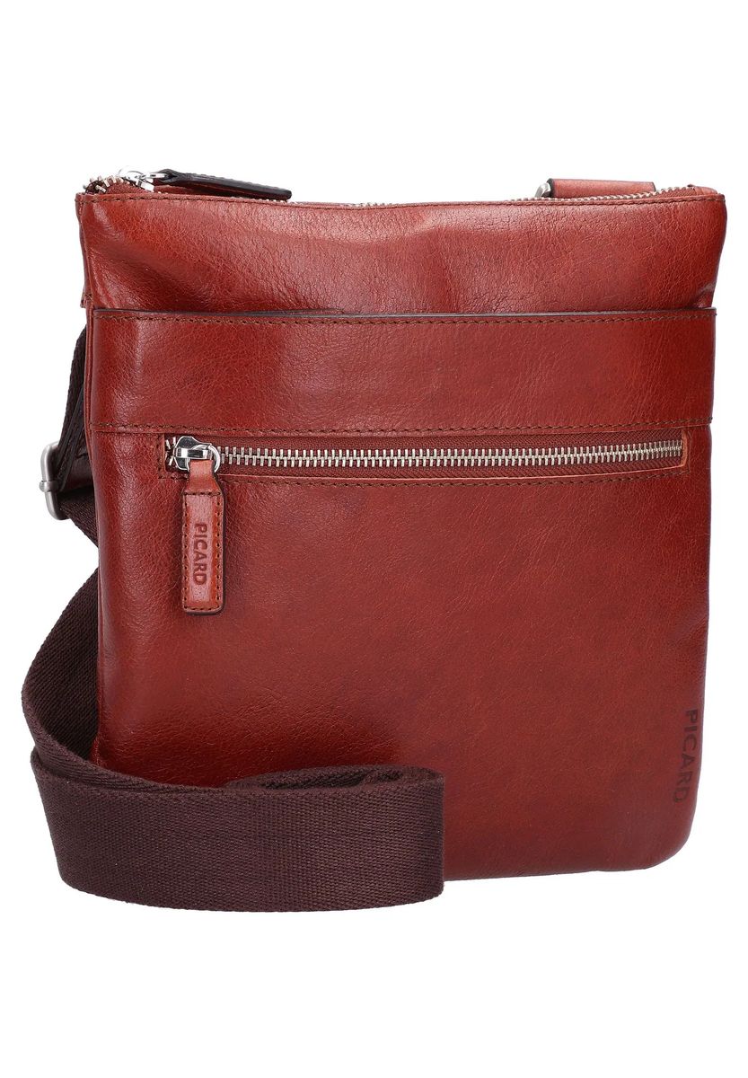 PICARD Umhängetasche "Buddy", Leder, Label-Prägung, für Herren, braun, 99
