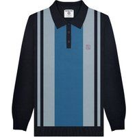 Herren Poloshirt mit Streifen, lange Ärmel