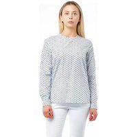 Bedruckte Baumwollbluse mit langen Ärmeln