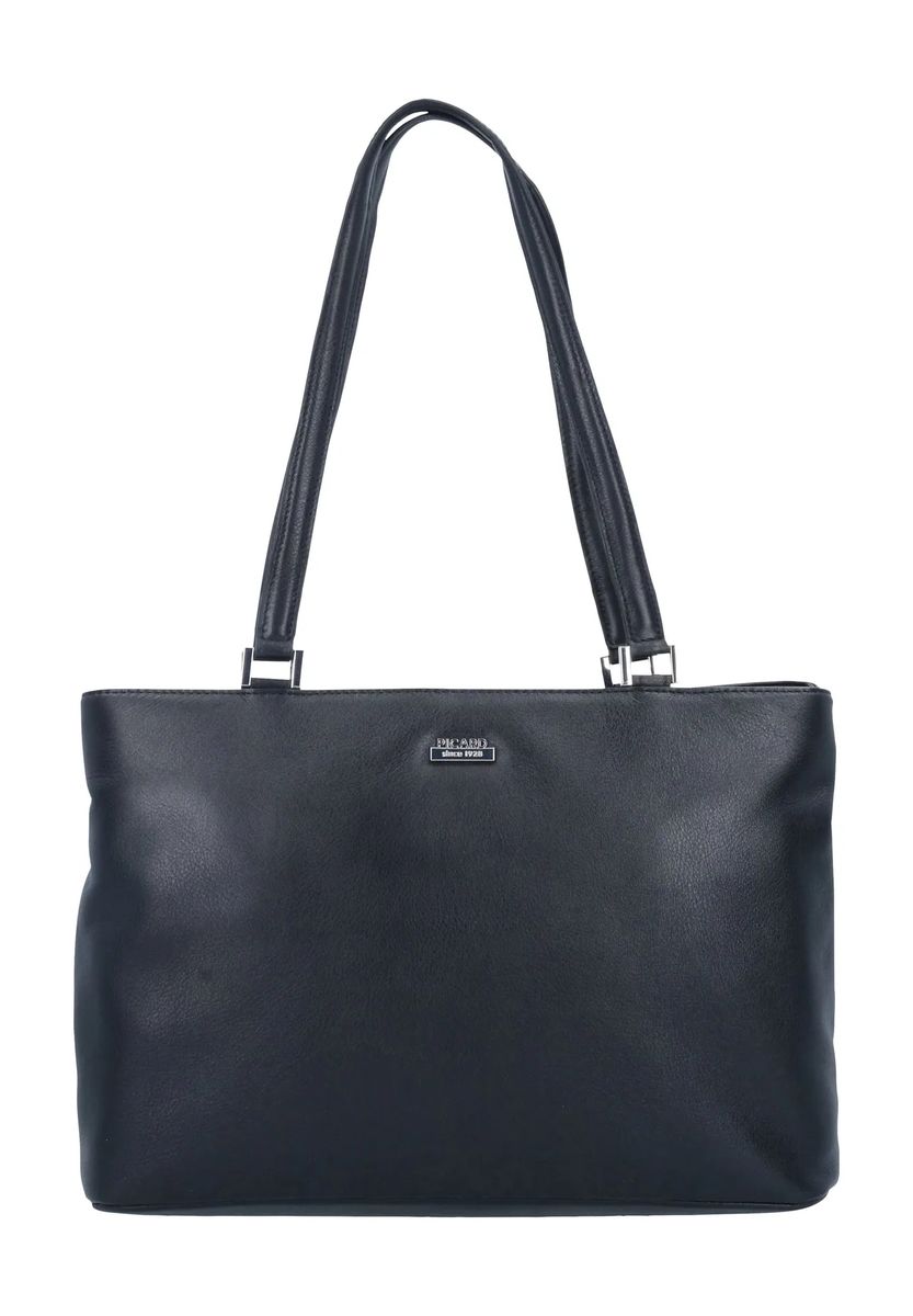 PICARD Shopper "Really", Rindsleder, zwei Reißverschluss Hauptfächer, uni, für Damen, schwarz, 99