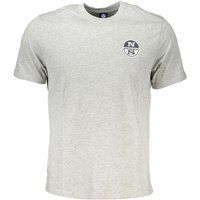 Lässiges meliertes graues Grafik-T-Shirt