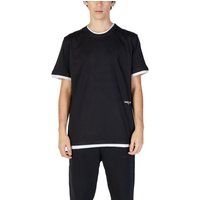 Doppellagiges T-Shirt Schwarz