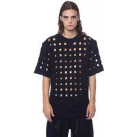 T-Shirt mit Cut-Out Gittermuster