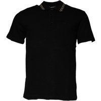 Elegantes schwarzes Poloshirt mit Zierleiste