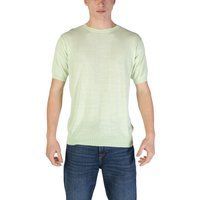 Klassisches Leinen Kurzarm Rundhals T-Shirt