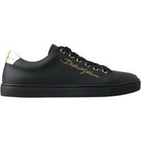 Schwarze Low-Top-Sneakers aus Leder