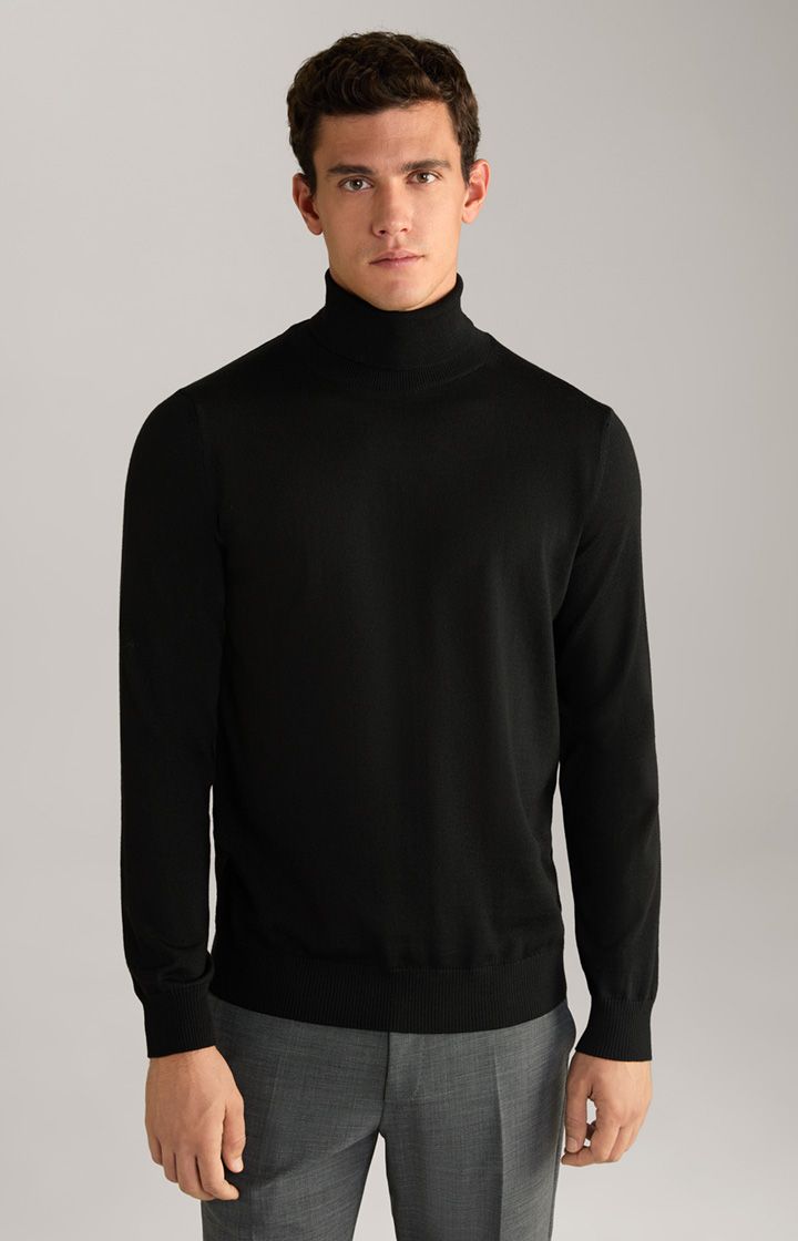 JOOP! Herren Donte Schwarzer Rollkragenpullover aus Merinowolle