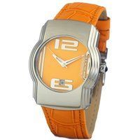 Moderne Orange Zifferblatt Lederuhr