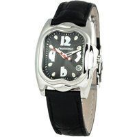 Chronotech Schwarze Lederarmbanduhr
