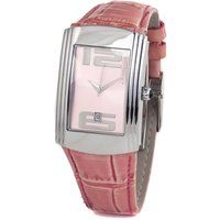 Pink Krokoleder Rechteckige Armbanduhr