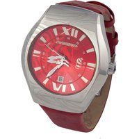 Rotes Zifferblatt Chronograph Lederuhr