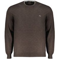 Brauner Merino-Wollpullover mit Rundhalsausschnitt