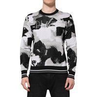 Bedruckter Baumwoll-Pullover mit langen Ärmeln