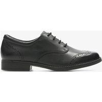 Schwarzer Brogue Oxford Lederschuh für Schule