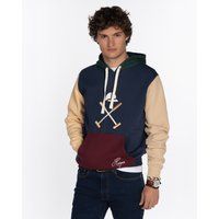 Colorblock Fleece-Pullover-Kapuzenpullover