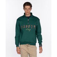 Sweatshirt aus Baumwolle mit halbem Reißverschluss