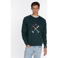 Baumwoll-Sweatshirt mit Rundhalsausschnitt und Stickerei