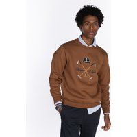 Sweatshirt aus Baumwolle mit gesticktem Grafik-Rundhalsausschnitt
