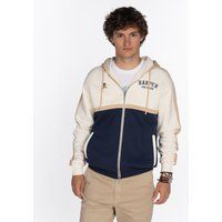 Farbblock-Kapuzenpullover mit Reißverschluss