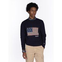 Strickpullover mit amerikanischem Flaggenmuster