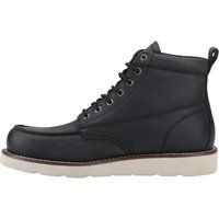Herrenstiefel aus schwarzem Leder mit Moc Toe